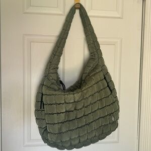 FP Movement Quilted Carryall Hobo Bag - Sage